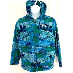 Under Armour Boys Size medium hoodie Full Zip Jacket Blue & Gray Camo